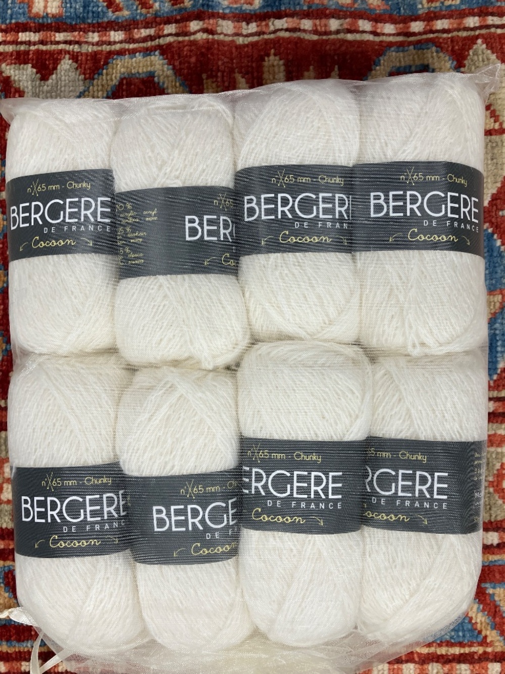 8 x New Bergere De France Cocooning Alpaca Mohair Yarn - Made in France - Ecru